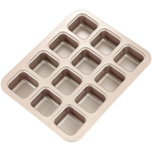 Non Stick Square Muffin Brownie Cake Pan Dividers Carbon Steel 12 for Oven Baking